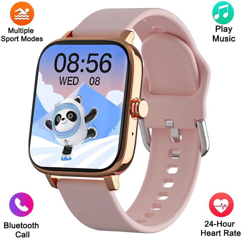 Nuevo reloj inteligente para mujer, con esfera personalizada, para Android IOS, resistente al agua, con Bluetooth, llamadas, música, reloj táctil completo para mujer
