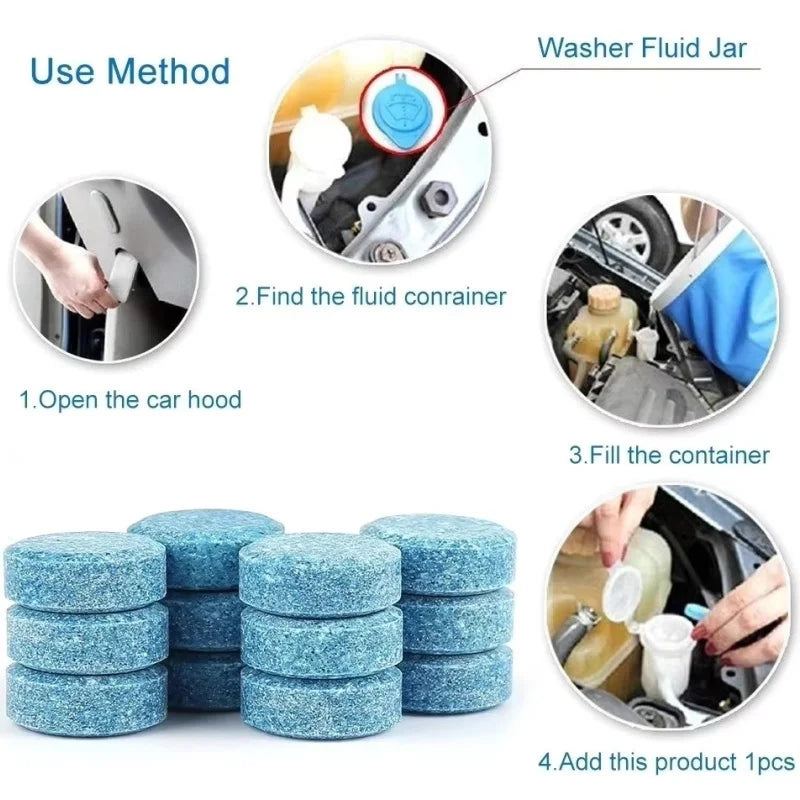 Limpiador sólido para parabrisas de coche, anticongelante de invierno, tableta efervescente, detergente para limpiaparabrisas, herramienta universal para eliminar película de aceite.