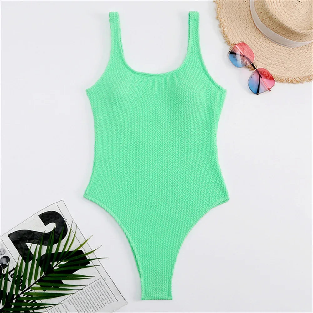 Sexy Solid Swimwear Female One Piece Swimsuit Closed Push Up Women's Swimming Bathing Suits Bodysuit Beach Pool Bather 2025
