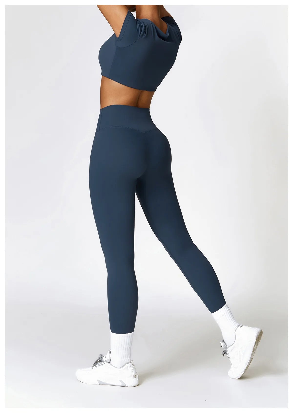 2PCS Seamless Yoga Set Women Workout Set Sportswear Gym Clothing Fitness Long Sleeve Crop Top High Waist Leggings Sports Suits