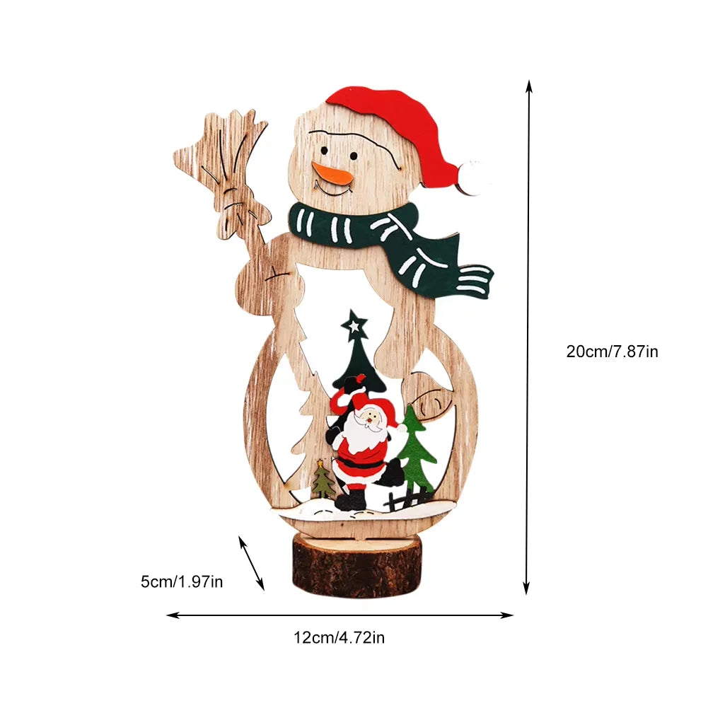 Decoración navideña DIY, manualidades de madera, adornos creativos, Papá Noel, muñeco de nieve, reno, decoración de escritorio navideña, regalos