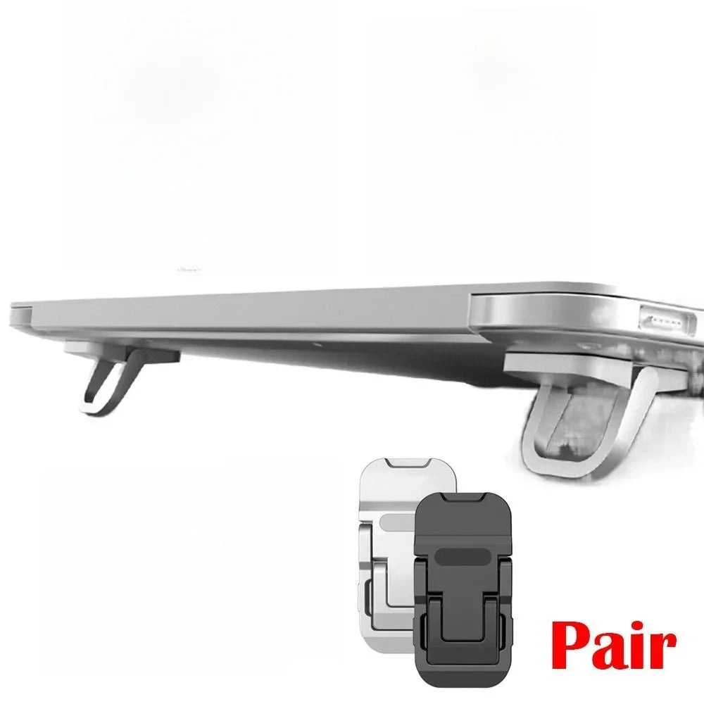 Mini soporte portátil de aleación de zinc para portátil, 2 unidades por juego, ángulos ajustables, plegable, invisible, para refrigeración de MacBook y Notebook.