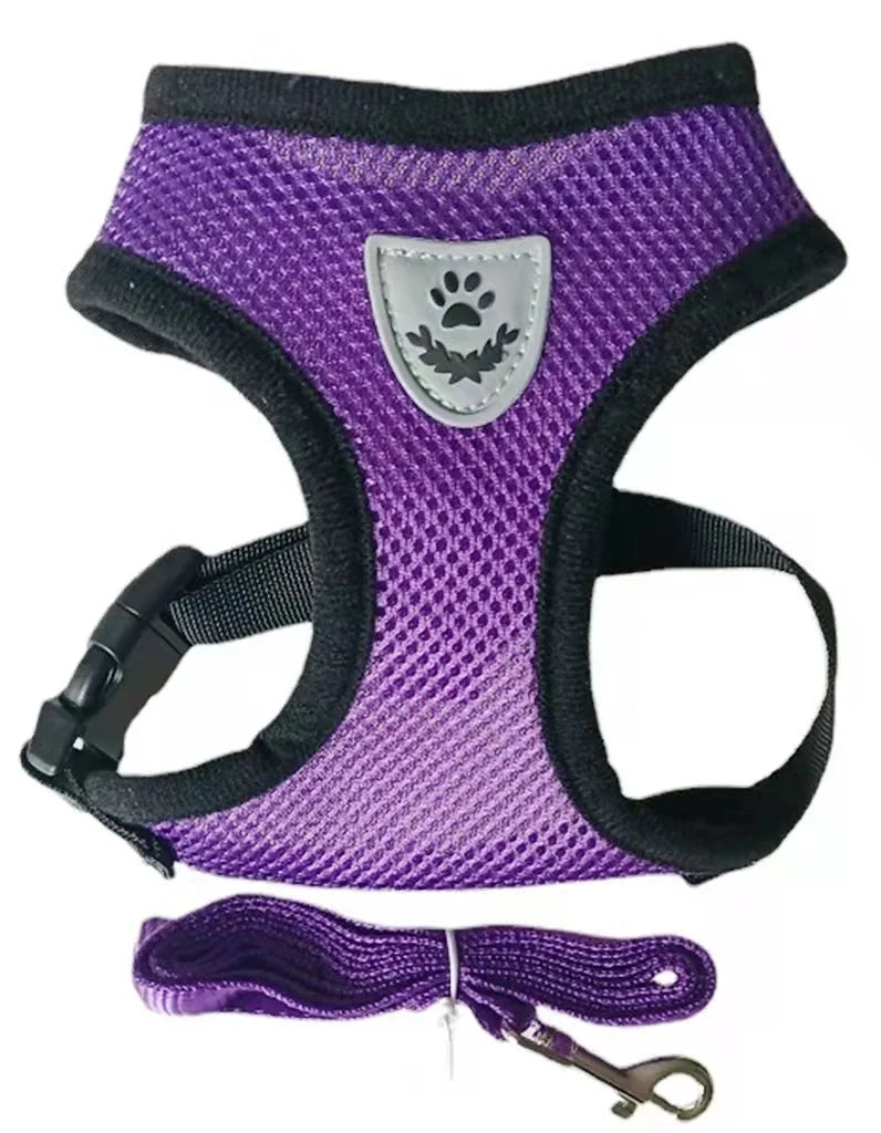 Arnés y correa de malla transpirable de nailon para perros y gatos, chaleco, arnés para perros pequeños, gatitos y gatos, accesorios para mascotas.