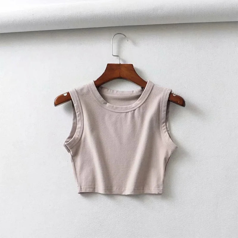 Tops cortos blancos vintage de verano para mujer, estilo motero, estilo punk negro, camiseta sin mangas sexy, ropa urbana coreana, top corto sin mangas para mujer