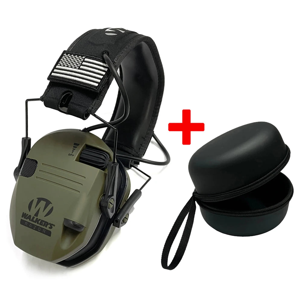 Orejeras de seguridad electrónicas para tiro táctico, protección auditiva, reducción de ruido, protector auditivo activo delgado para caza