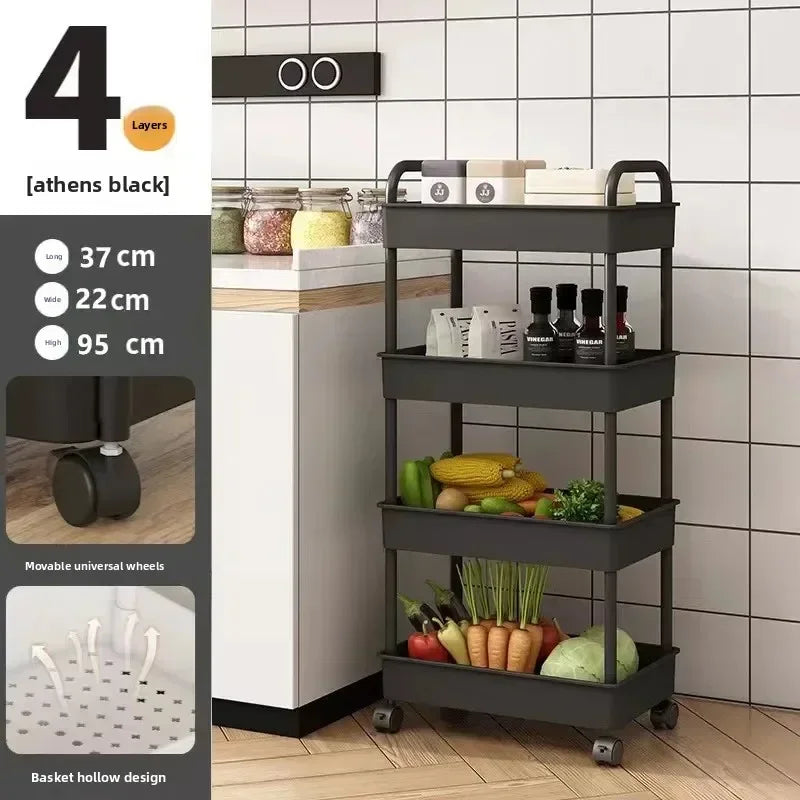 Estante de almacenamiento versátil de varios niveles para cochecitos de bebé, ideal para cocina, dormitorio, baño, inodoro móvil, organizador de piso a techo.