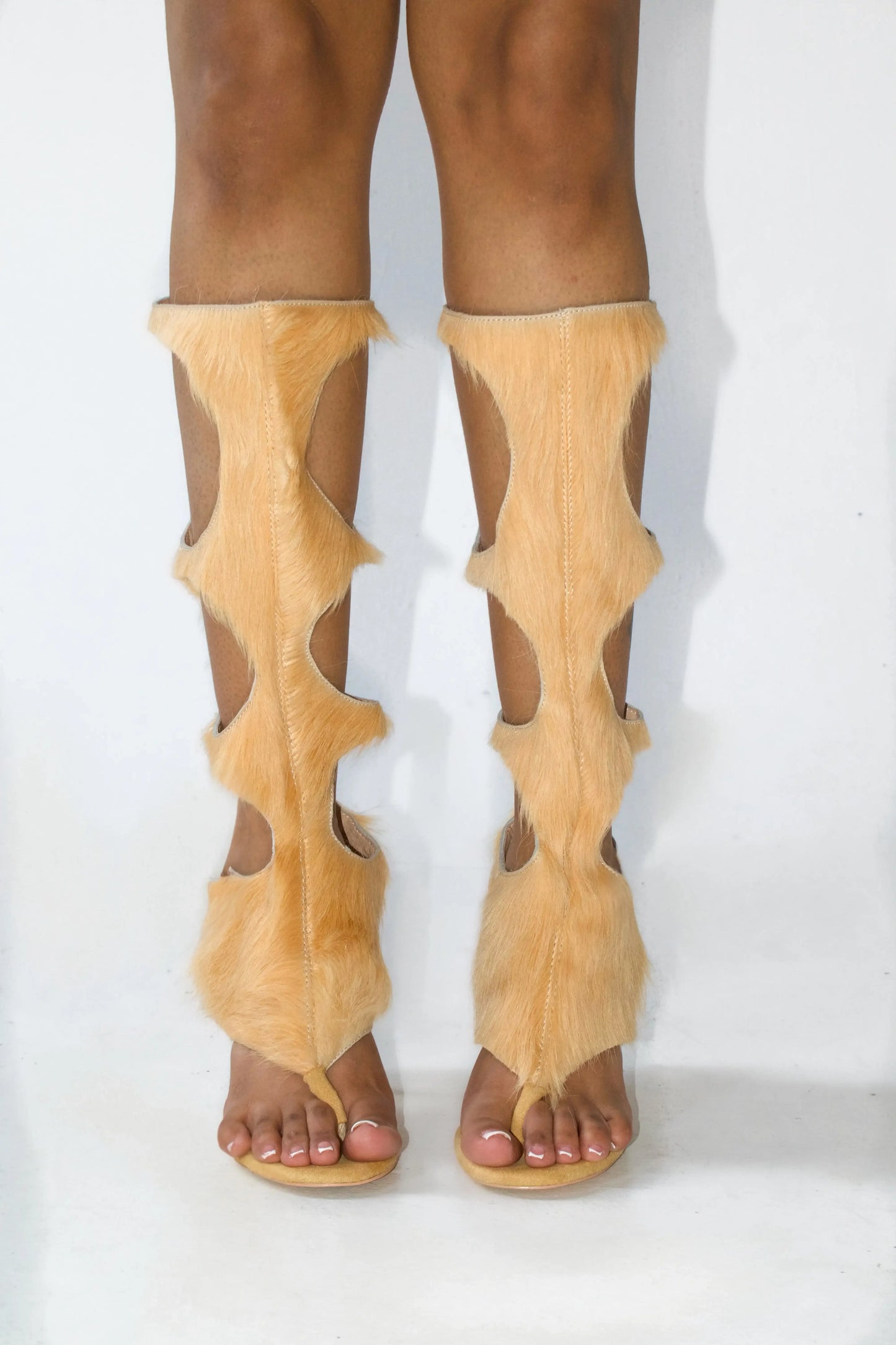 Botas de lujo para mujer (2025) | Tacón de aguja recortado con crin de caballo auténtica y cremallera trasera | Zapatos de vestir para fiestas de noche y club