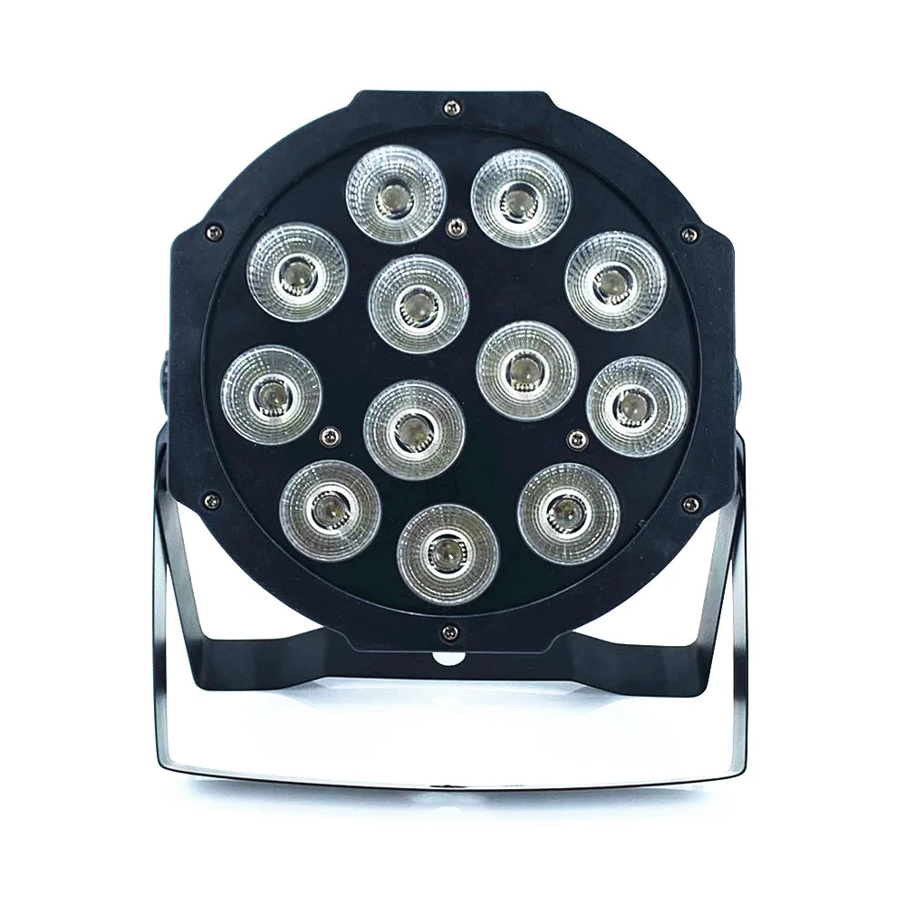 Nueva luz LED Par de 12 x 18 W RGBWAUV con control de DJ, equipo de iluminación de discoteca con 8 canales DMX 512, iluminación de escenario LED