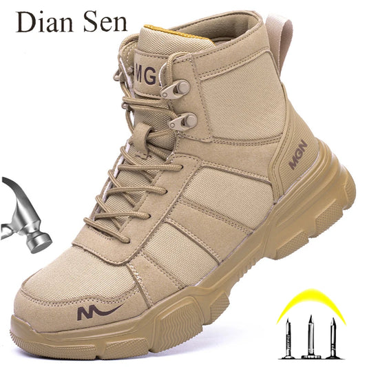 Botas de trabajo, zapatos de seguridad indestructibles, zapatos con punta de acero para hombre, zapatillas antipinchazos, zapatos de trabajo antideslizantes para mujer, botas tácticas para hombre