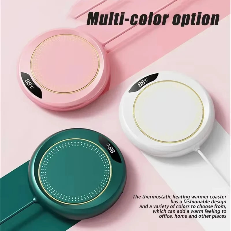 Calentador de tazas USB con 3 configuraciones de temperatura, posavasos calefactor para tazas de café de invierno, placa calefactora termostática inteligente, almohadilla calefactora para leche, té y agua