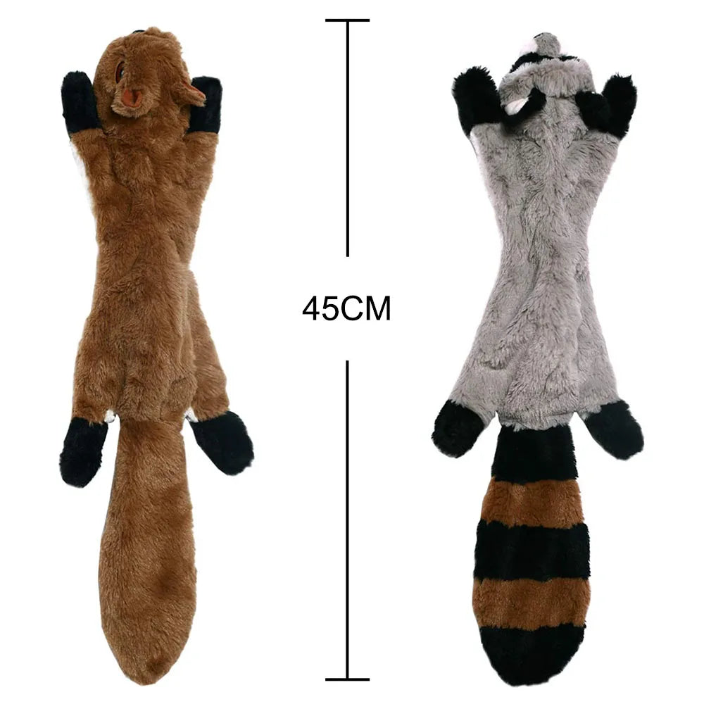 Divertido juguete de imitación de animal sin relleno para perros con chirriadores, duradero, de peluche sin relleno, con sonido chirriante, para masticar y arrugar.