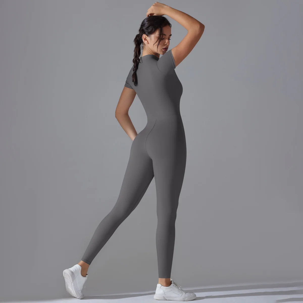 Women Zipper Bodysuits Fitness Sports Bodysuit Yoga Suit Breathable Quick Drying Sports Yoga Clothing Women Gym Push Up Workout