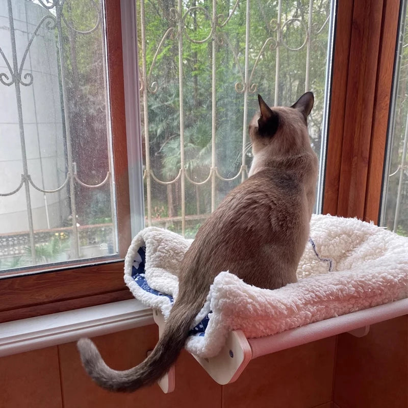Cama colgante para gatos, hamaca para ventana, sofá, muebles para el hogar, para interiores, lavable, asiento extraíble, cama de madera para dormir, percha con estantes