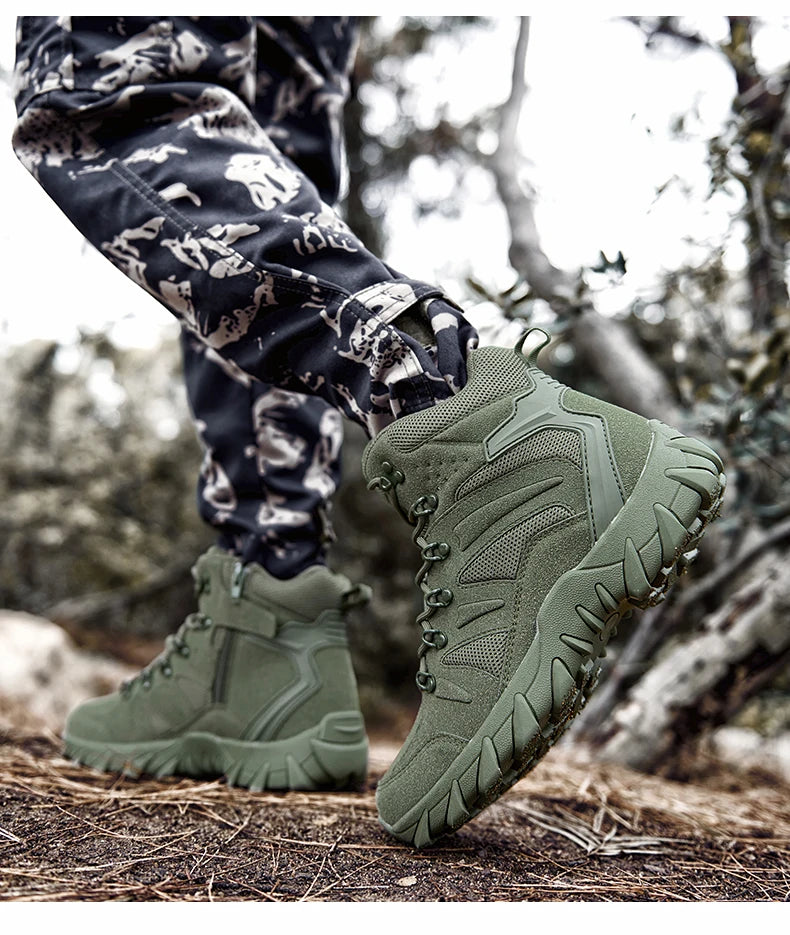 Upgraded Tactics Combat Training Boots Male Outdoors Camping Anti-wear Rapid Response Hiking Shoes Fishing Hunting Sneakers Men