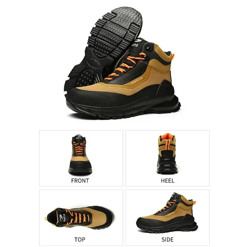 Zapatos de seguridad antisalpicaduras para hombre, botas de trabajo resistentes al desgaste, zapatos con punta de acero, zapatos protectores a prueba de pinchazos, zapatillas de seguridad