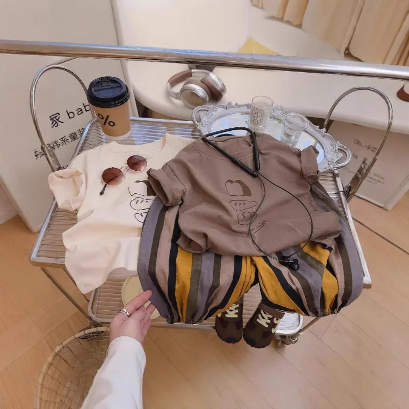 Ropa para niños, niñas y niños de 2 a 8 años, camisetas de manga corta, camisetas casuales de moda para niños pequeños.