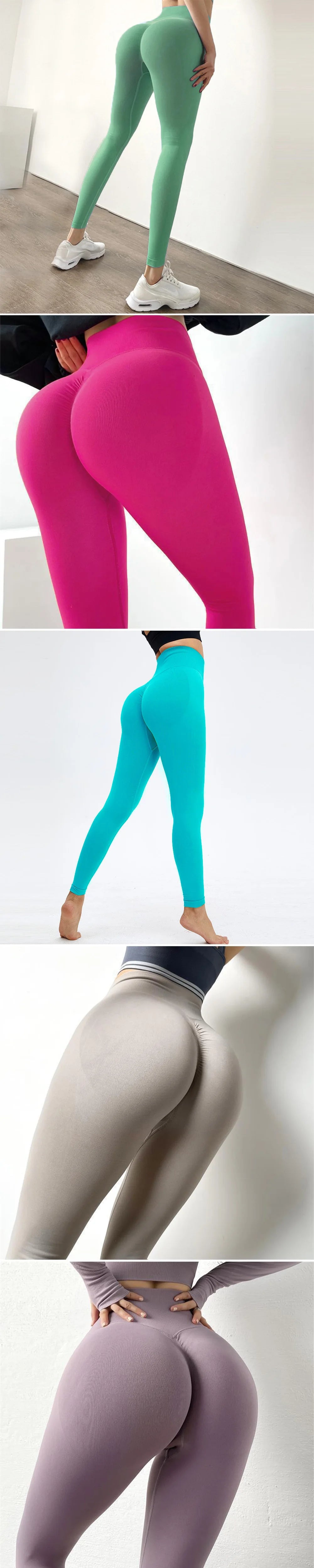 Women Yoga Leggings Hips Lifting Gym Leggings Seamless Sport Pants High Waist Fitness Leggings Bubble Butt Workout Running Pants