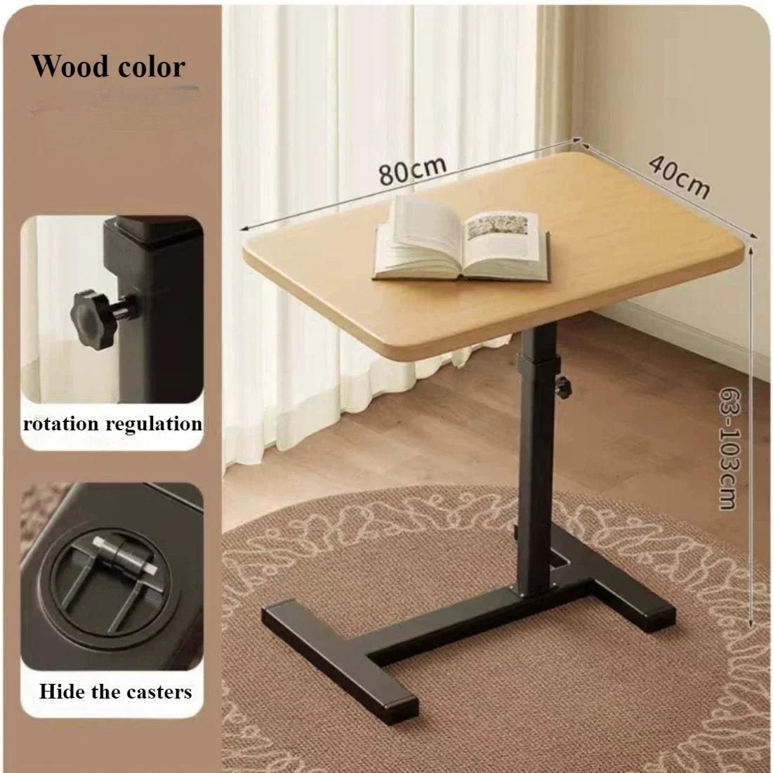 Mesita de noche móvil, escritorio de oficina para el hogar, mesas plegables para dormitorio de estudiantes, escritorio elevable para computadora, banco de trabajo móvil