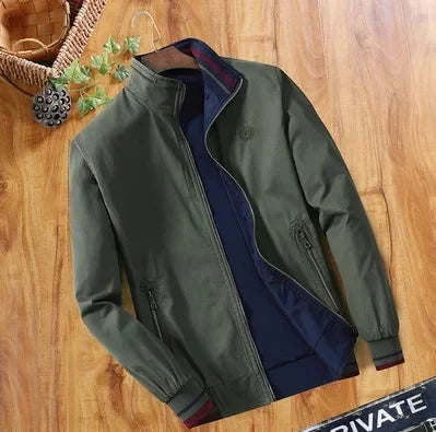 Chaqueta informal de doble cara para hombre, otoño invierno 2024, para llevar al revés, profesional, de negocios, formal, ajustada.