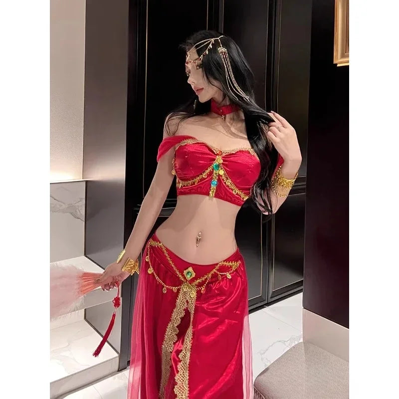 Role Playing Sexy Western Region Dancer Peacock Princess Greek Goddess Costume Hot Egyptian Indian Dancer Exotic Costume Stage