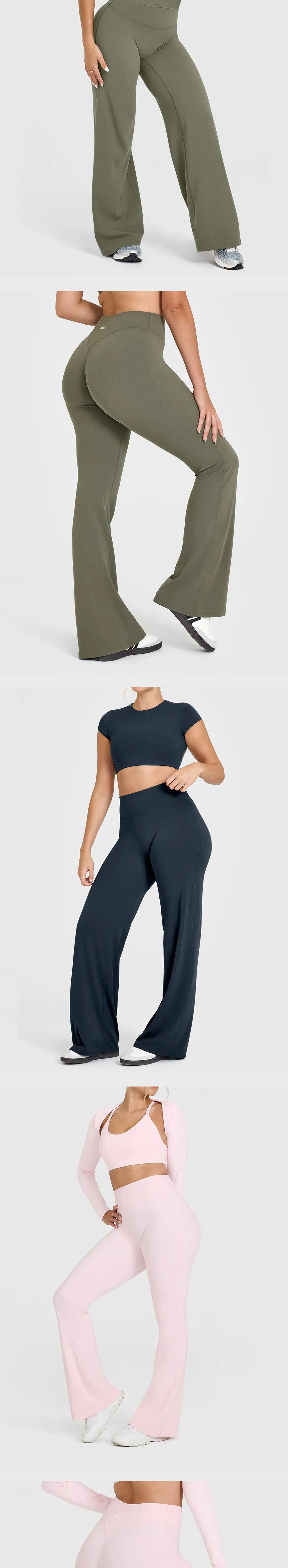 Active Wide Legging High Waist Sporty leggings woman Sports Long Pants Seamless Scrunch Hip-lifting Wide-leg pants