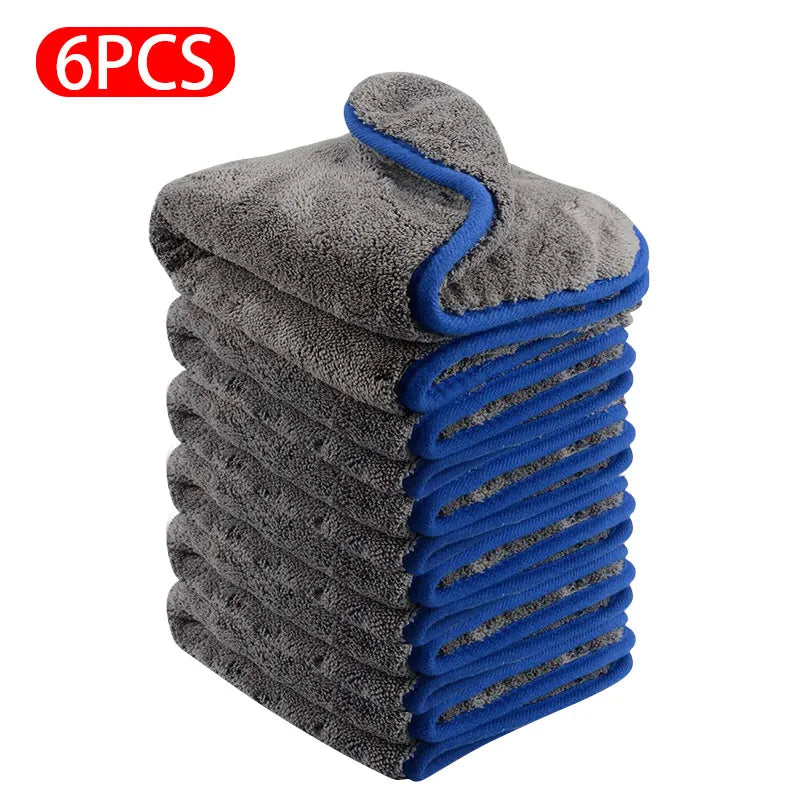 Toalla de microfibra para lavado de coches SEAMETAL de 1200 g/m², 40 x 40 cm, forro polar coral grueso y absorbente, paño de secado y lavado.