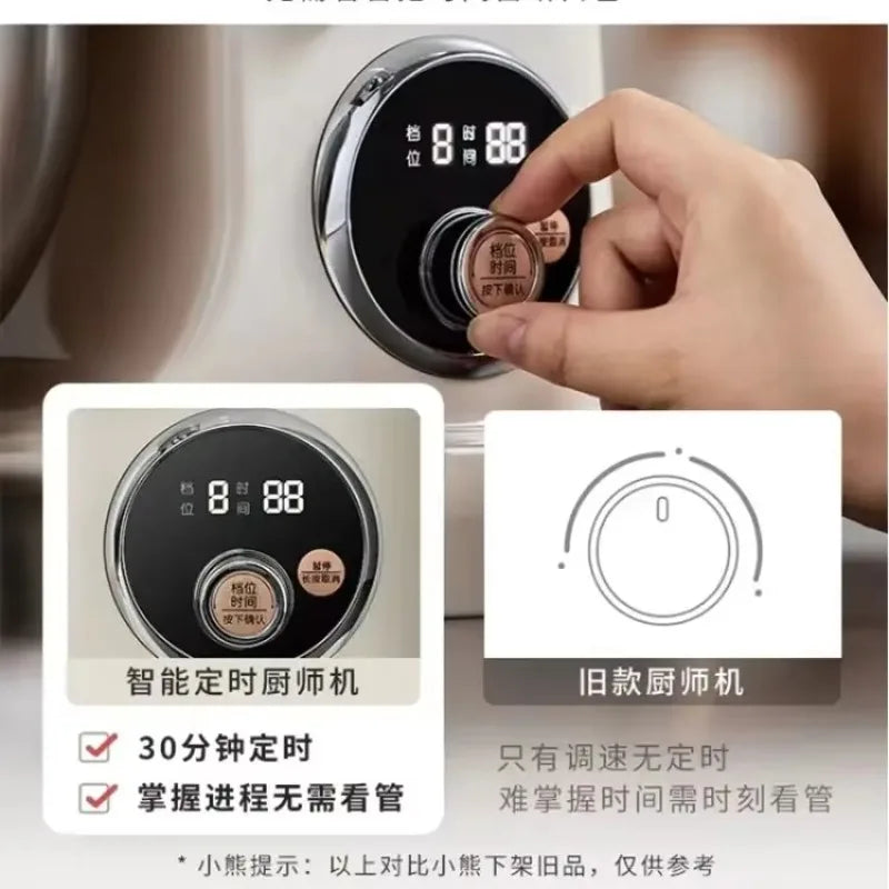 Máquina de chef, batidora de masa doméstica, máquina amasadora, batidora de masa, batidora de huevos multifunción, totalmente automática