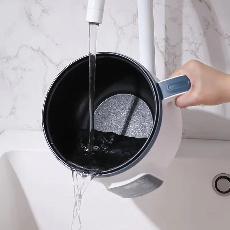 Máquina de cocina eléctrica doméstica para 1-2 personas, olla caliente, estofado, huevos, sopa, sartén antiadherente, olla arrocera eléctrica multifunción