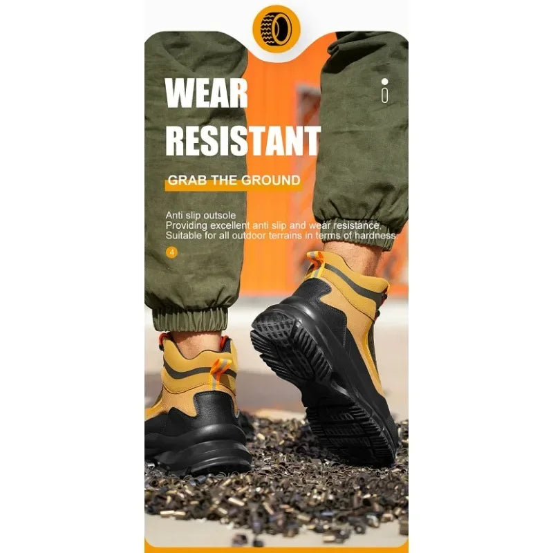 Zapatos de seguridad antisalpicaduras para hombre, botas de trabajo resistentes al desgaste, zapatos con punta de acero, zapatos protectores a prueba de pinchazos, zapatillas de seguridad
