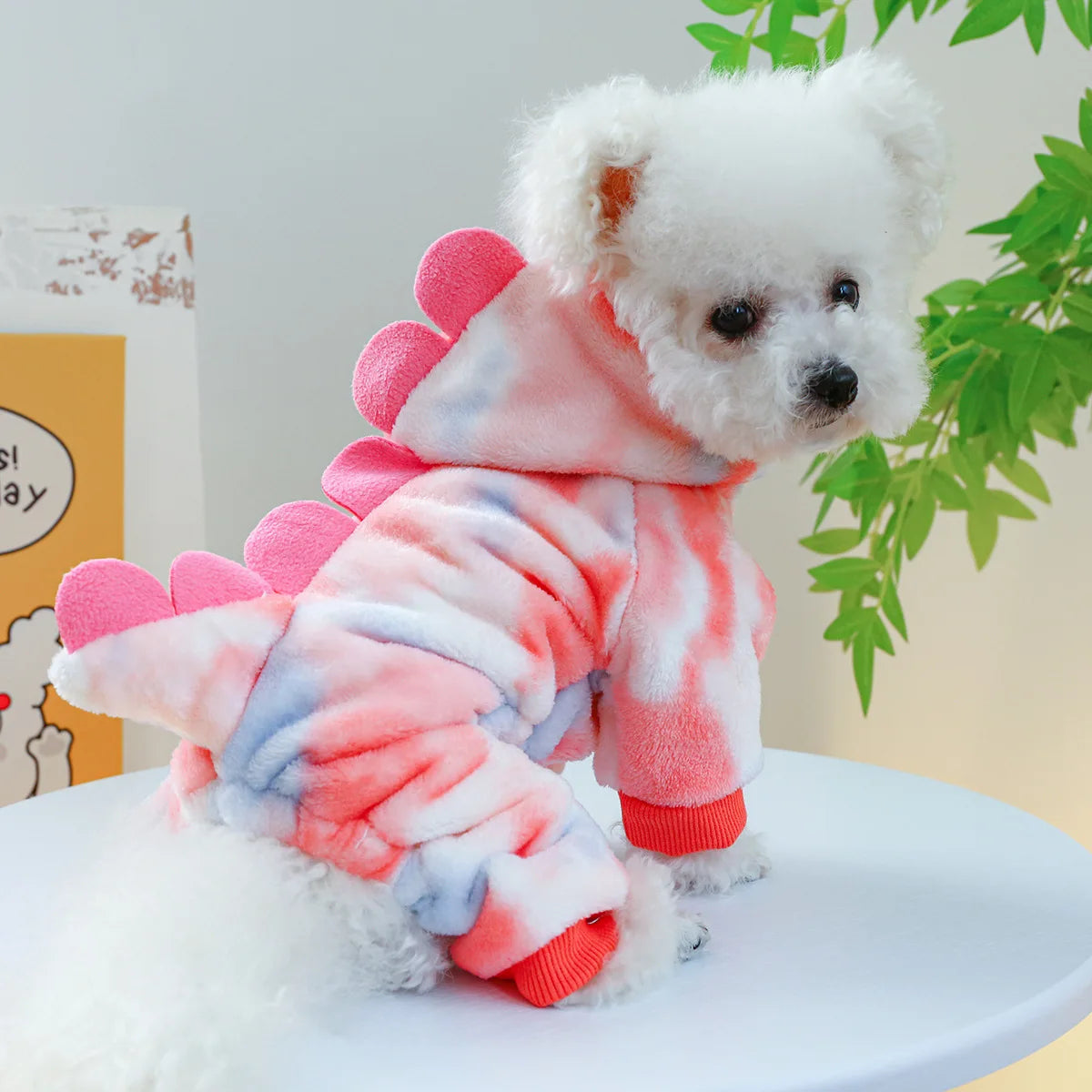 Ropa de forro polar súper suave para mascotas, para otoño e invierno, cálida y de felpa, para perros de cuatro patas, con diseño de dinosaurio, unicornio y gato.