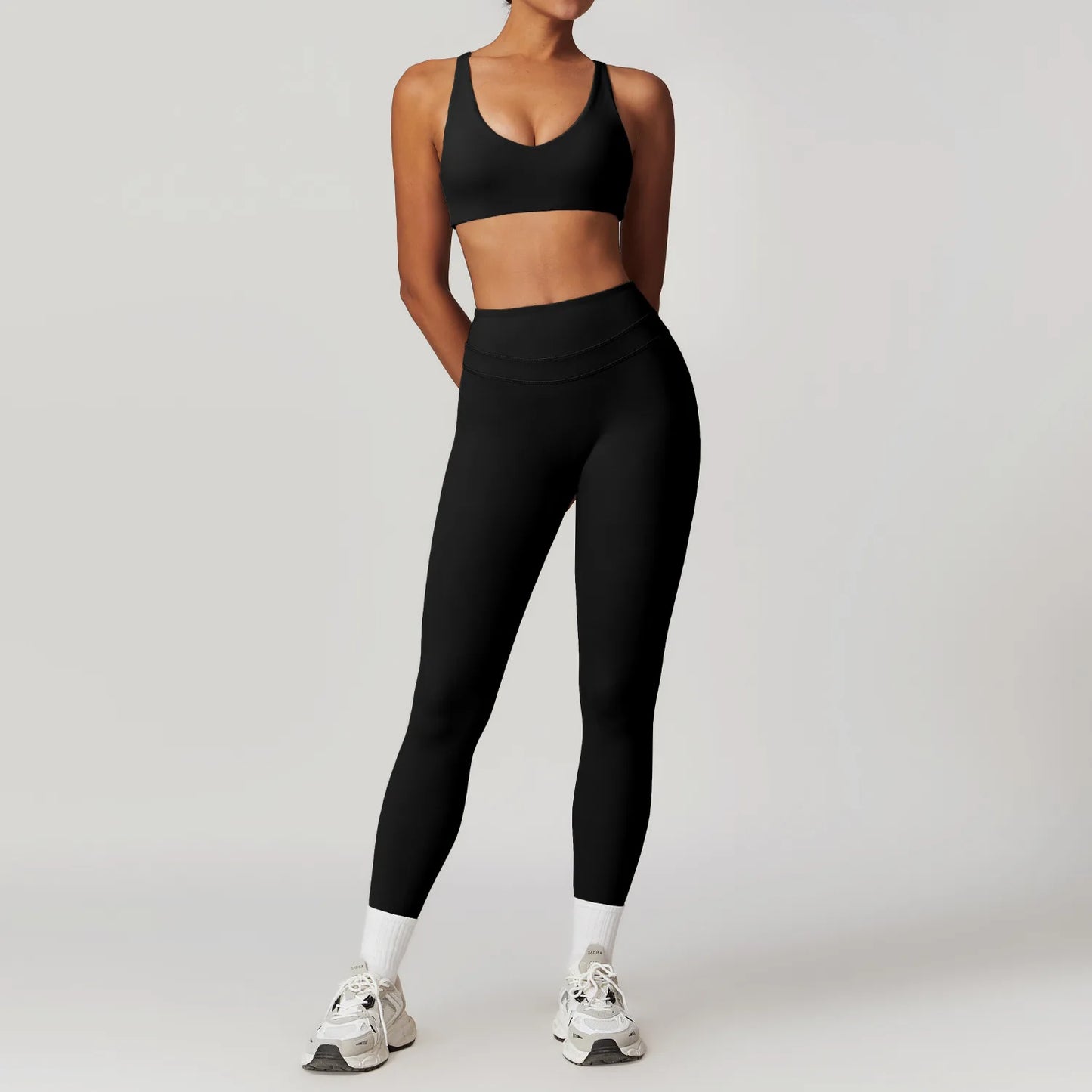 SWELTERING Conjunto de 2 piezas de ropa deportiva para mujer, conjunto de yoga, ropa deportiva para gimnasio, trajes de yoga, conjunto de fitness, chándales, sujetador deportivo, leggings para gimnasio