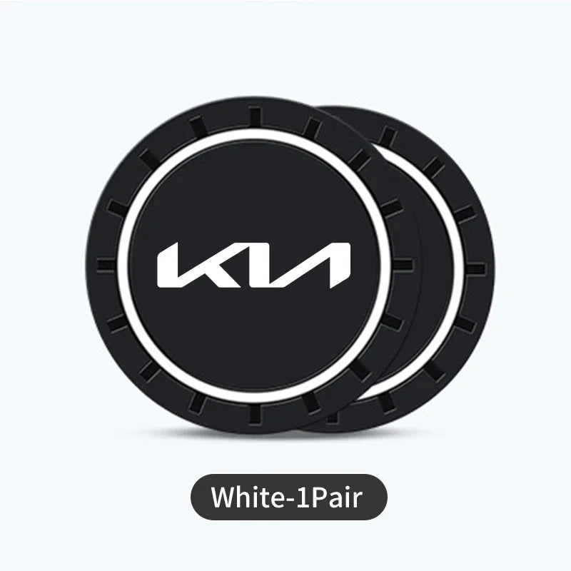 2 posavasos antideslizantes para coche, alfombrilla antipolvo, accesorios para KIA Stinger, Optima, Cerato, Soul, Venga, Forte, Spectra y Sedona.