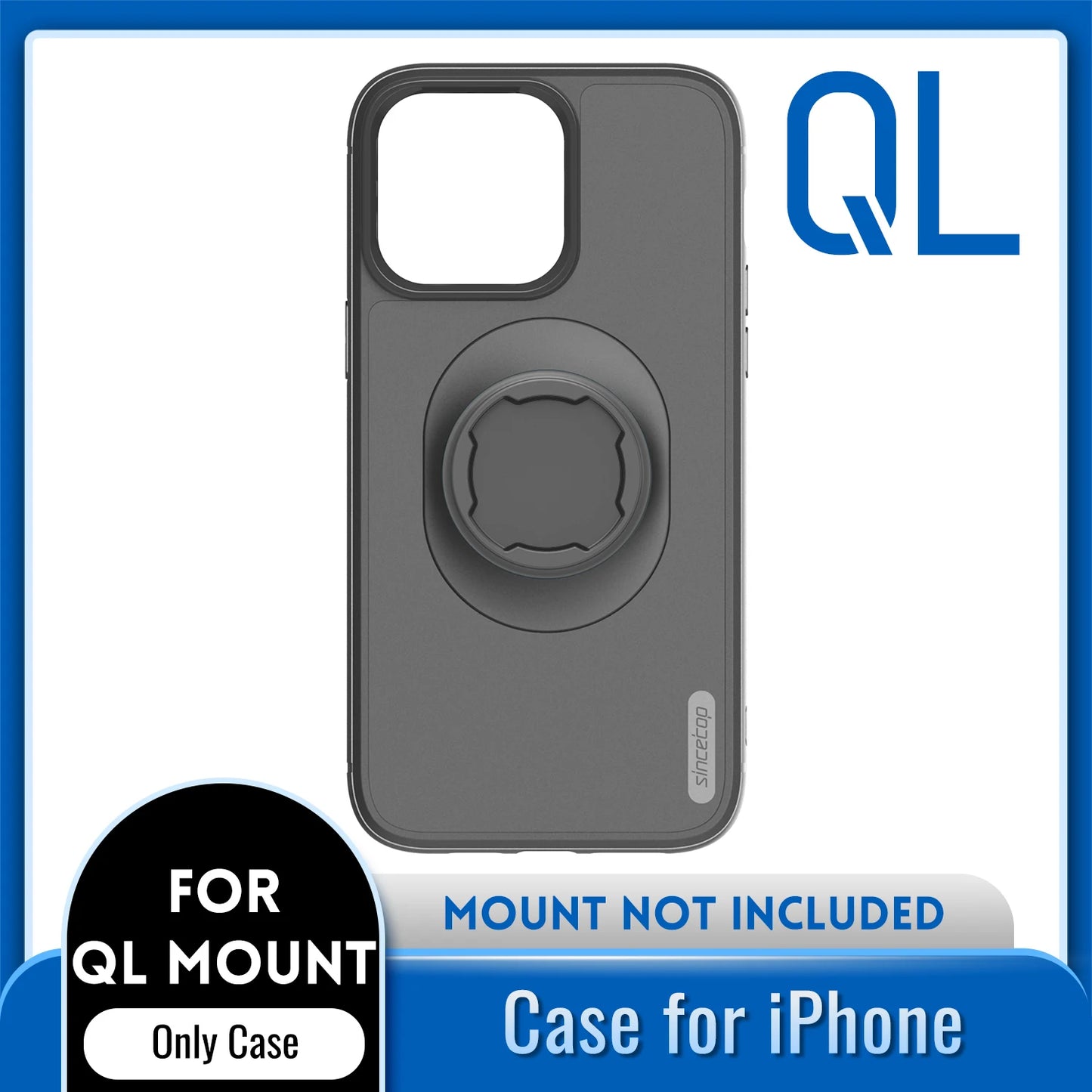 Funda a prueba de golpes para iPhone 16/15/14Plus/13/12/11 Pro/Xs Max/XR con soporte de bloqueo rápido y adaptador para soporte Quad Moto QL