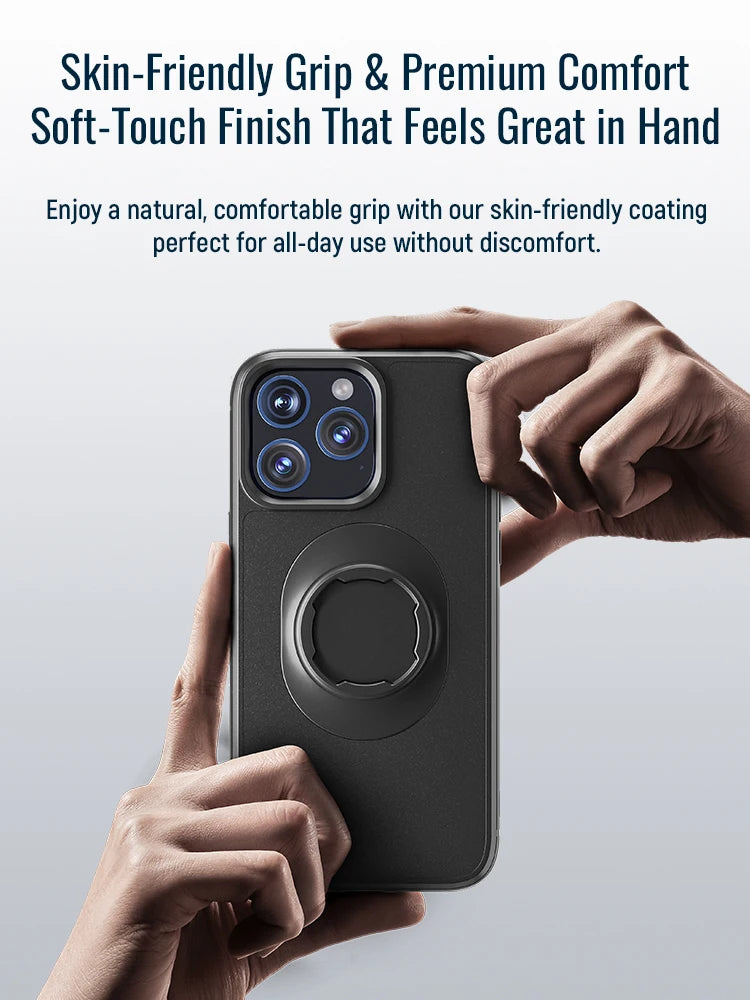 Funda a prueba de golpes para iPhone 16/15/14Plus/13/12/11 Pro/Xs Max/XR con soporte de bloqueo rápido y adaptador para soporte Quad Moto QL