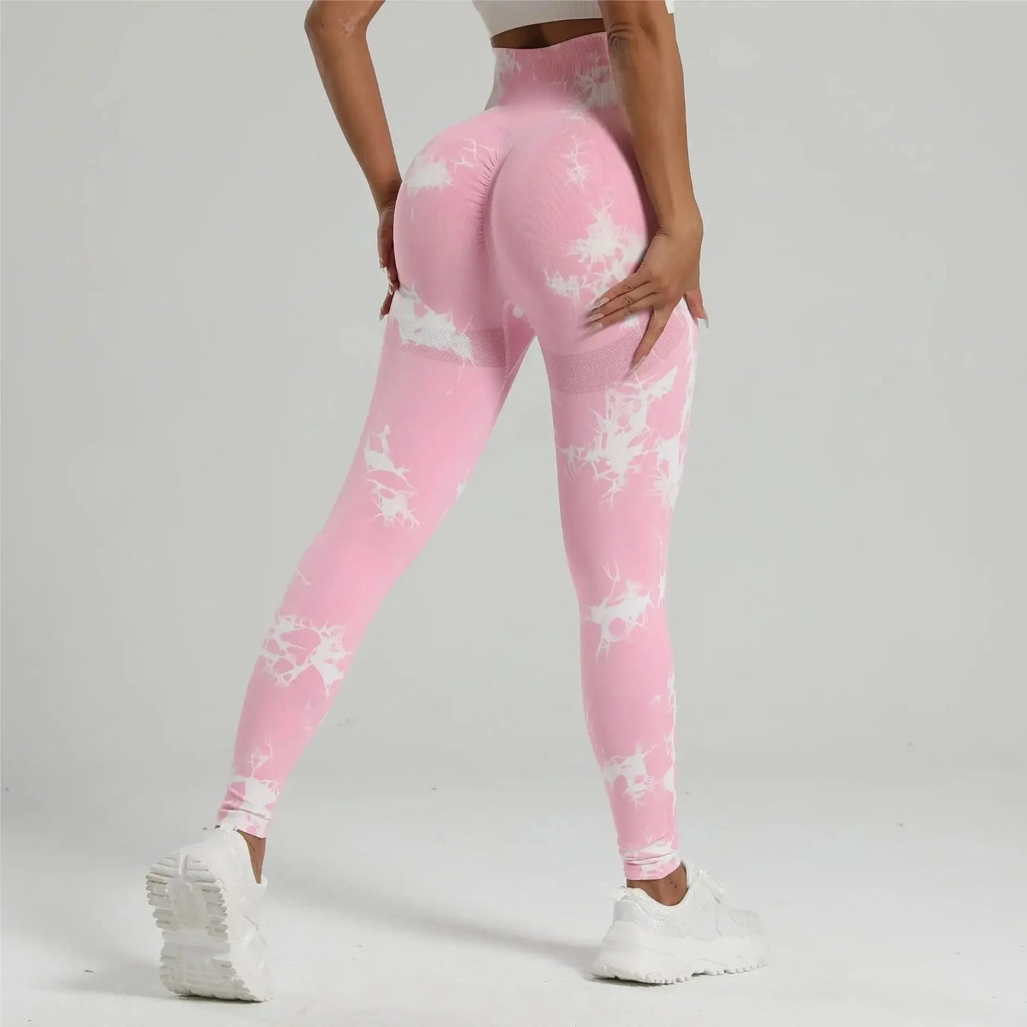 Pantalones de yoga sin costuras, gruesos, ajustados, de talle alto, deportivos, teñidos en lana, con efecto melocotón en los glúteos, largos y ceñidos, para hacer ejercicio.