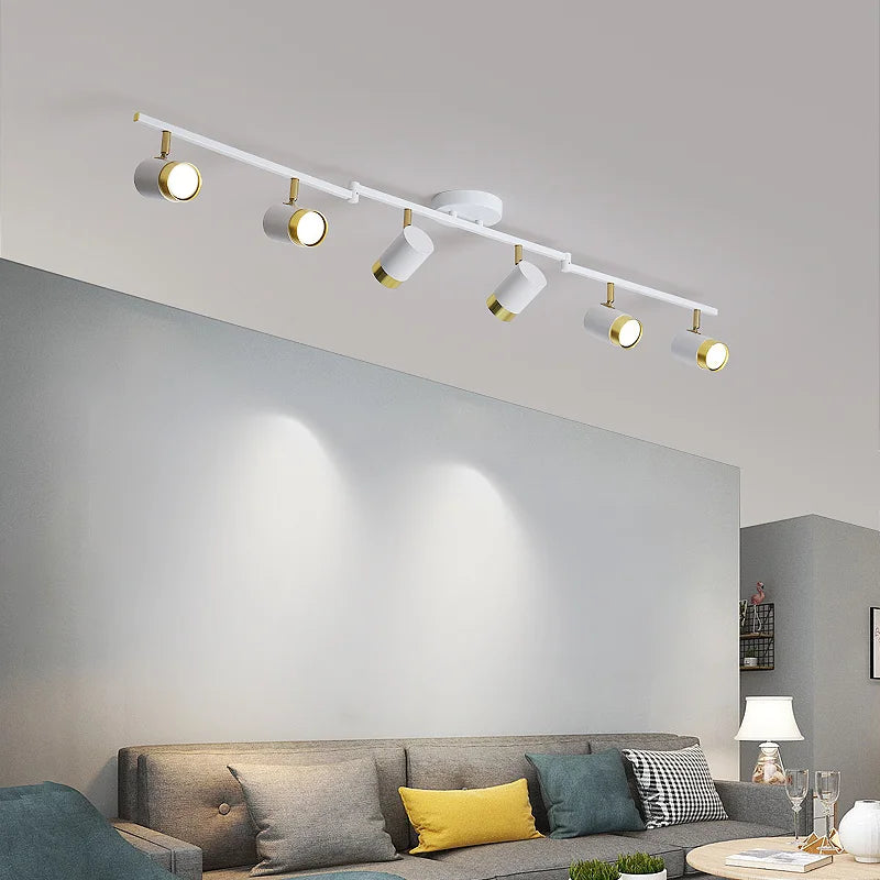 Lámpara de techo LED moderna para interiores, lámpara de araña blanca y negra, foco para sala de estar, dormitorio, comedor, pasillo, foco GU10