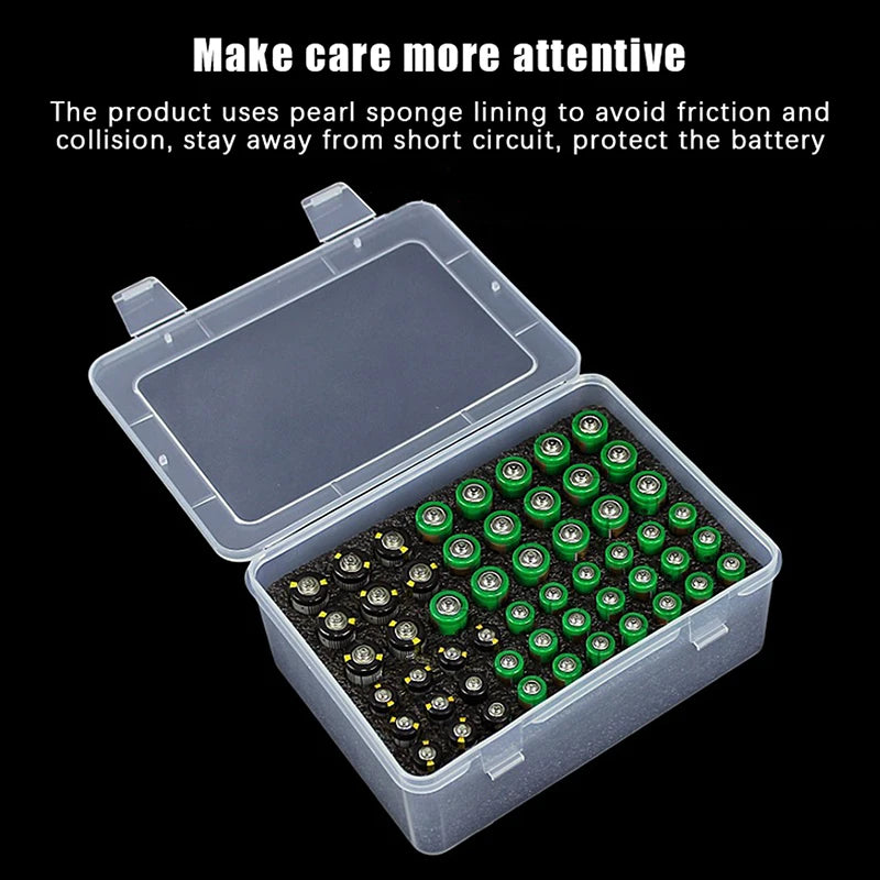 Organizador de pilas con capacidad para 54 pilas AA y AAA, caja para pilas, contenedor para garaje, dispensador organizador de cajones para el hogar.
