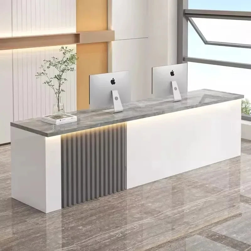 Mostrador de oficina Mostradores de recepción Decoraciones Belleza Mostradores de recepción modernos Salón de lujo Mostrador Negocio Mobiliario comercial
