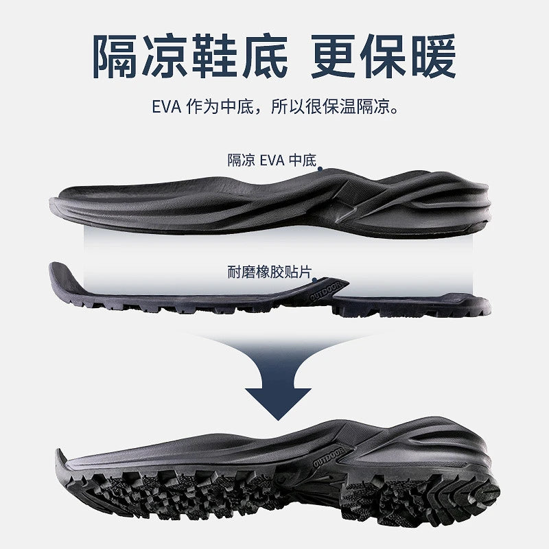 Botas de nieve altas antideslizantes para hombre, para deportes al aire libre, estilo noreste, gruesas, cálidas e informales, de algodón, con terciopelo impermeable.