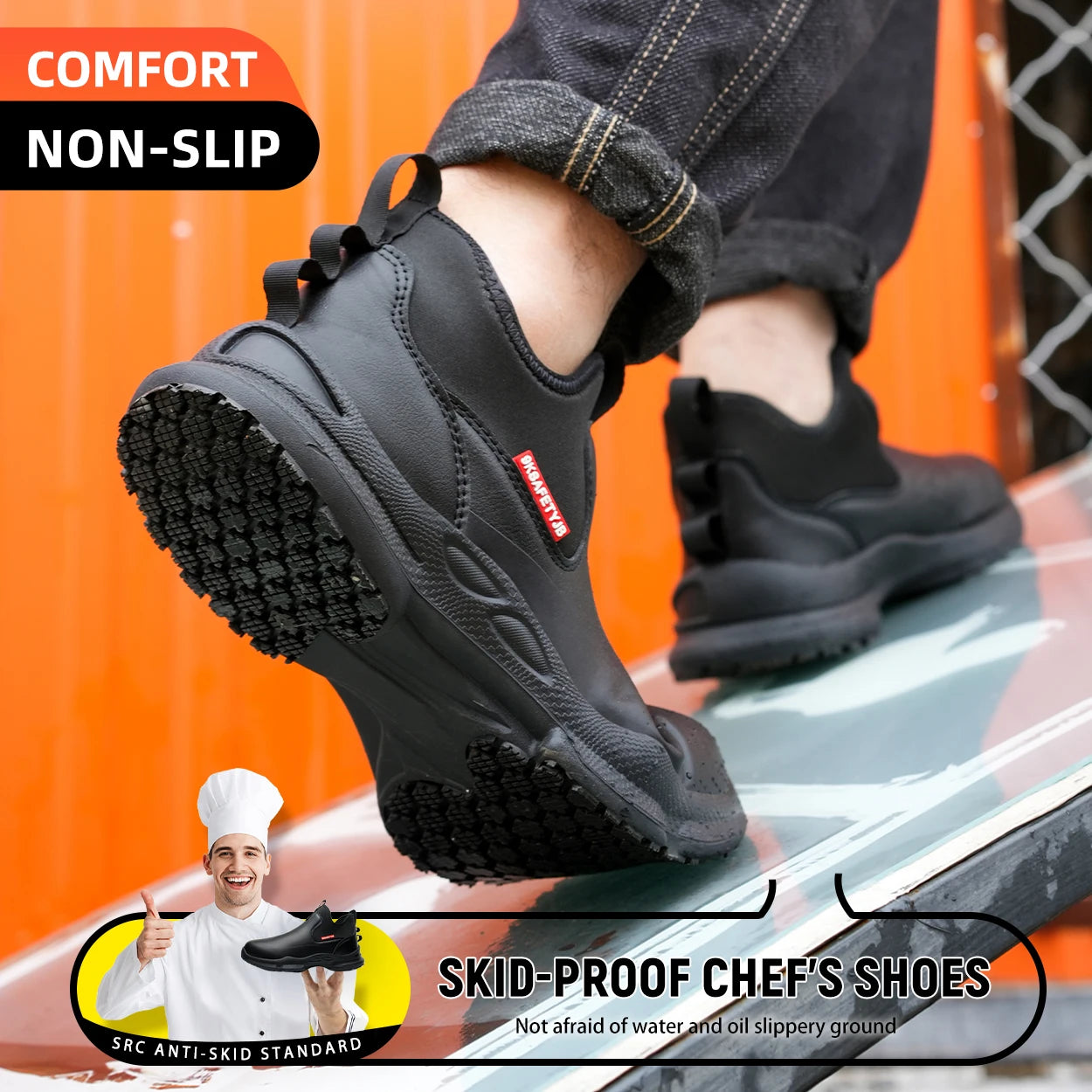 Zapatos de Chef para Hombre, Antideslizantes, Impermeables, Resistentes al Aceite, Cómodos Zapatos de Trabajo para Hombre, Resistentes, Casuales de Negocios, Nueva Moda.