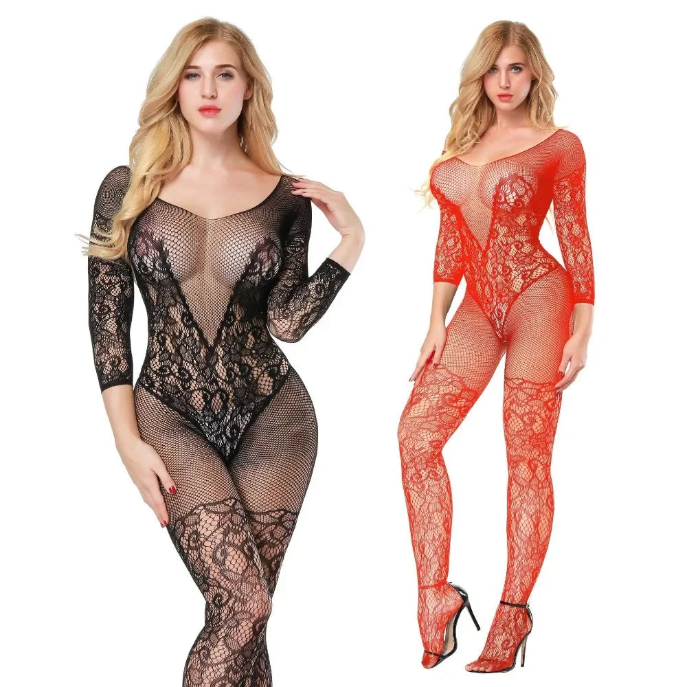 Lencería sexy, medias de cuerpo, body de osito de peluche, body erótico caliente, body con entrepierna abierta, medias de malla elástica, lencería erótica.