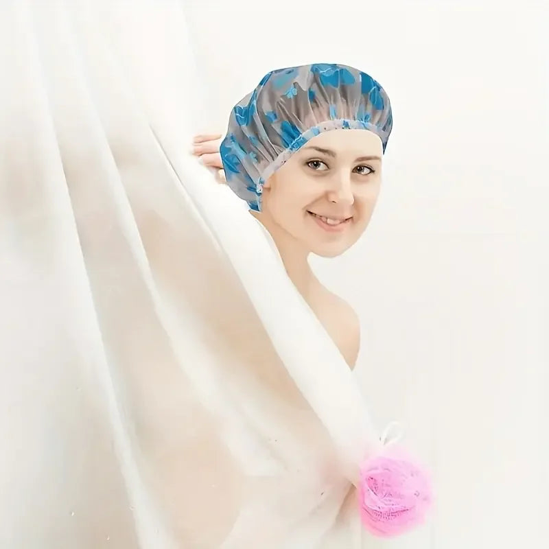 4 gorros de ducha impermeables para mujer, para el hogar, antiaceite y antihumo, para el cuidado del cabello, gorro de ducha para cabello seco.