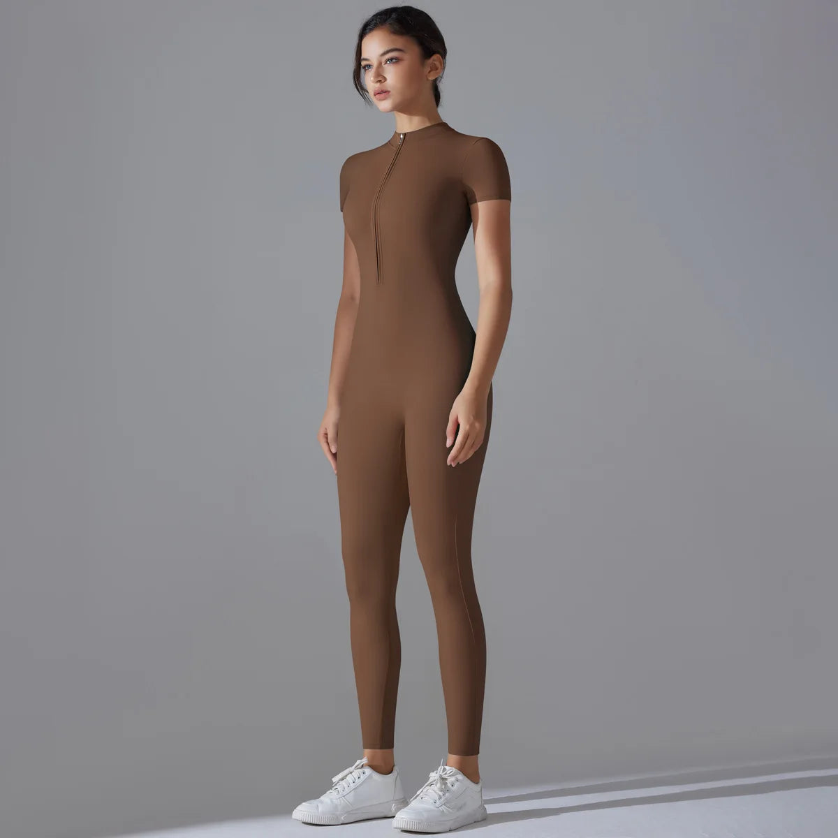 Women Zipper Bodysuits Fitness Sports Bodysuit Yoga Suit Breathable Quick Drying Sports Yoga Clothing Women Gym Push Up Workout