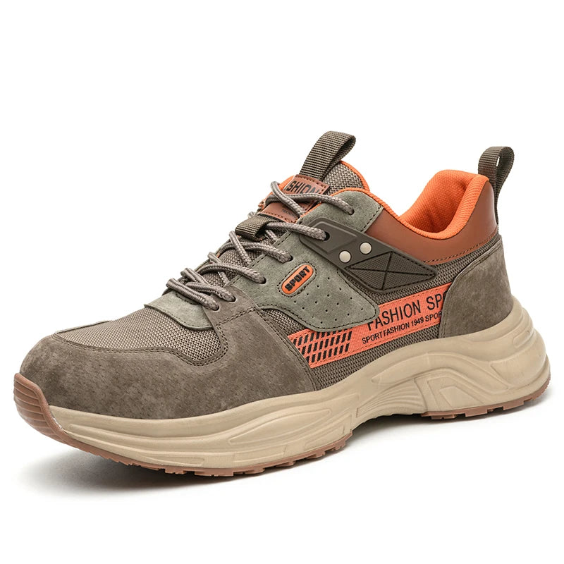 Zapato de trabajo antiperforación para hombre, zapatillas de trabajo de seguridad transpirables con puntera de acero, zapatos indestructibles, botas de trabajo transpirables.