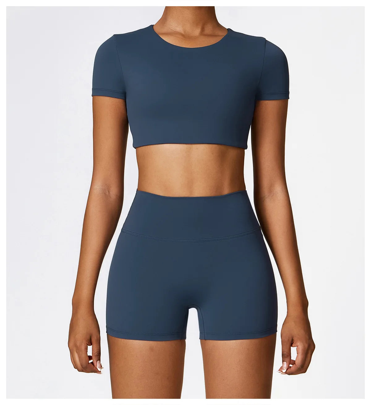 2PCS Seamless Yoga Set Women Workout Set Sportswear Gym Clothing Fitness Long Sleeve Crop Top High Waist Leggings Sports Suits