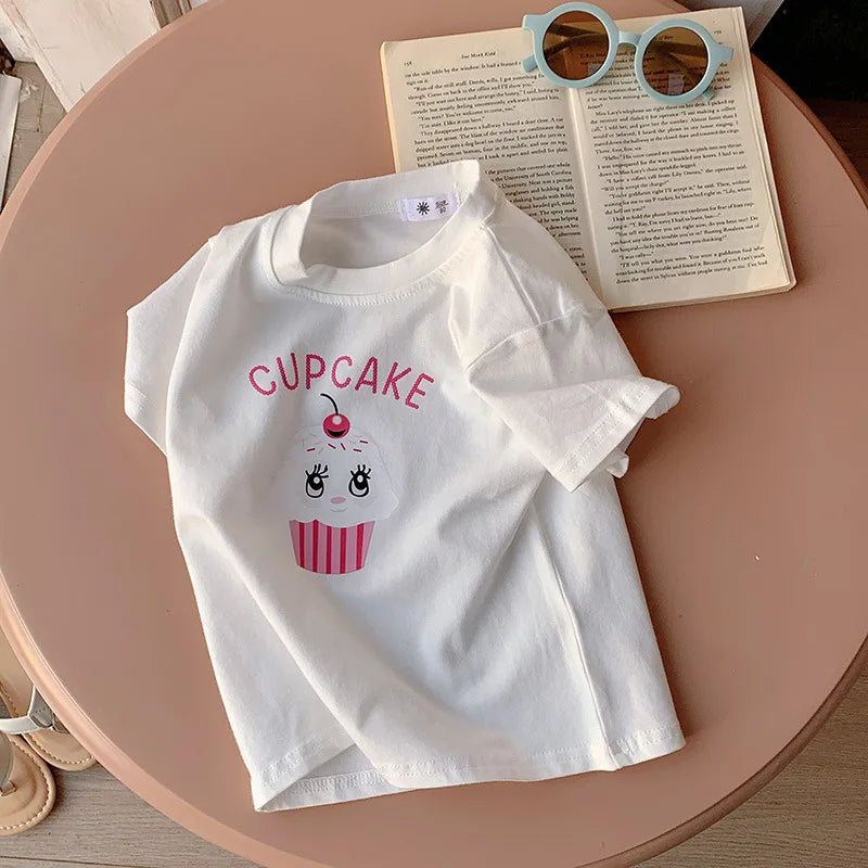 Ropa para niños, camisetas para niños y niñas, ropa para niños, camisetas de dibujos animados, ropa para bebés, camisetas de algodón con estampado de verano.