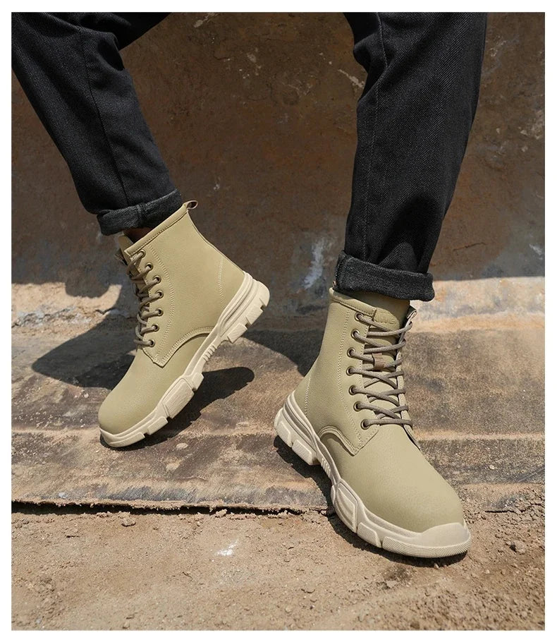 Anti-spark Welder Shoes Men's High Top Work Safety Boots Puncture Proof Construction Safety Shoes Men Platform Boots