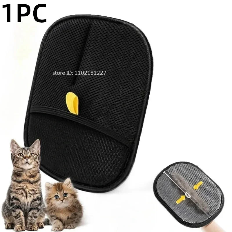 Juego de herramientas para quitar el pelo de mascotas, guantes reutilizables para eliminar la estática, guantes de aseo de doble cara para eliminar el pelo de perros y gatos en alfombras y sofás.