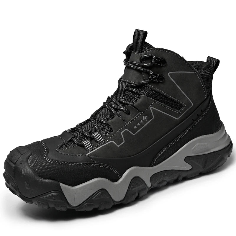 Retro Outdoor Motorcycle Boots Male Comfortable Leather Ankle Boots for Men New Trend Biker High Top Shoes Leisure Walk Botas