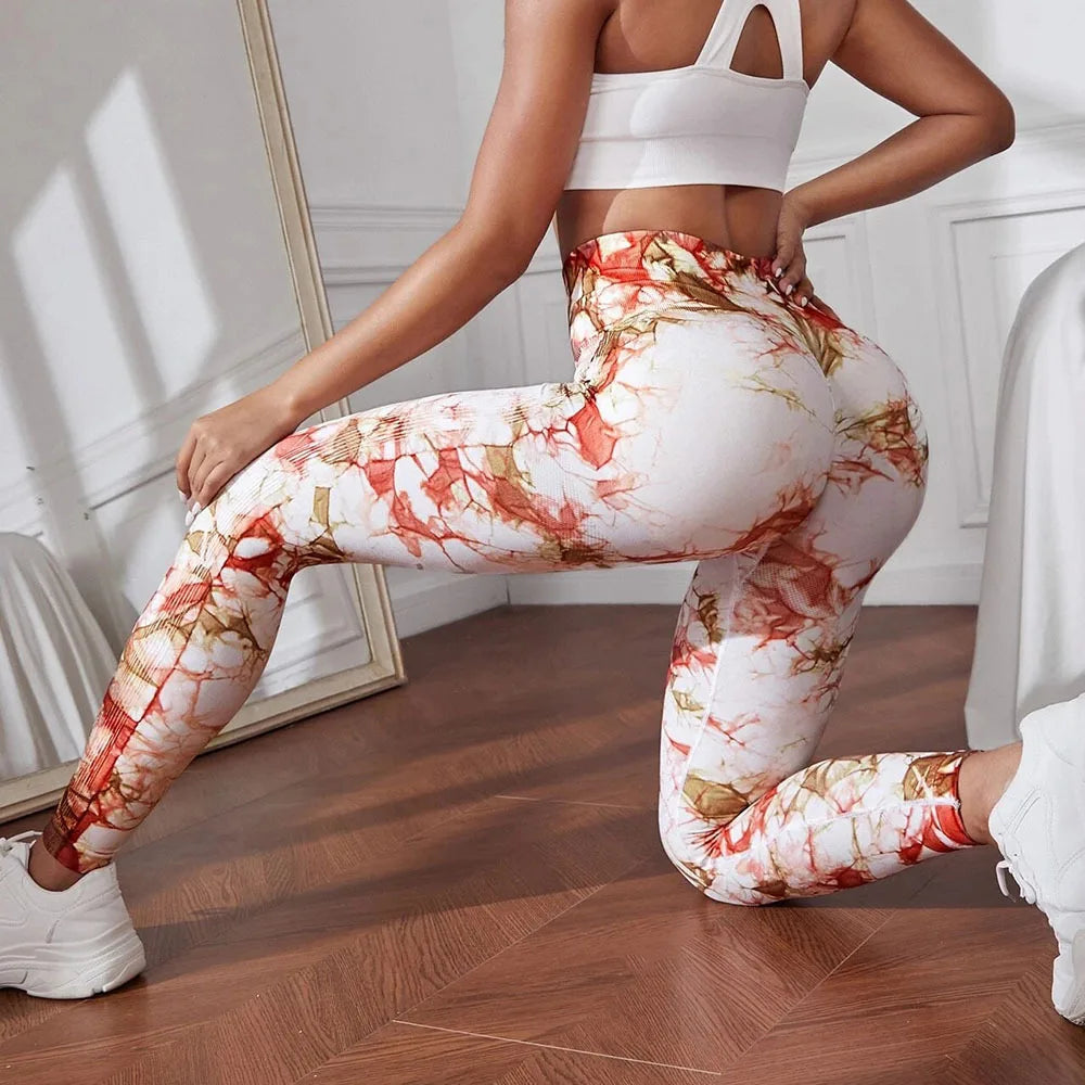 Leggings deportivas para mujer, pantalones de yoga sin costuras con estampado tie-dye de 47 colores, mallas para correr, fitness, cintura alta, para gimnasio y entrenamiento.